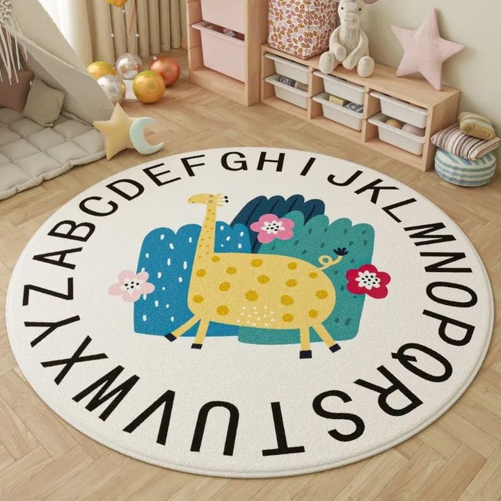 Playful Cat-Themed Round Area Rug
