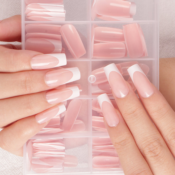 Premium Long-Length French Tip Press-On Nail Set Kalsten
