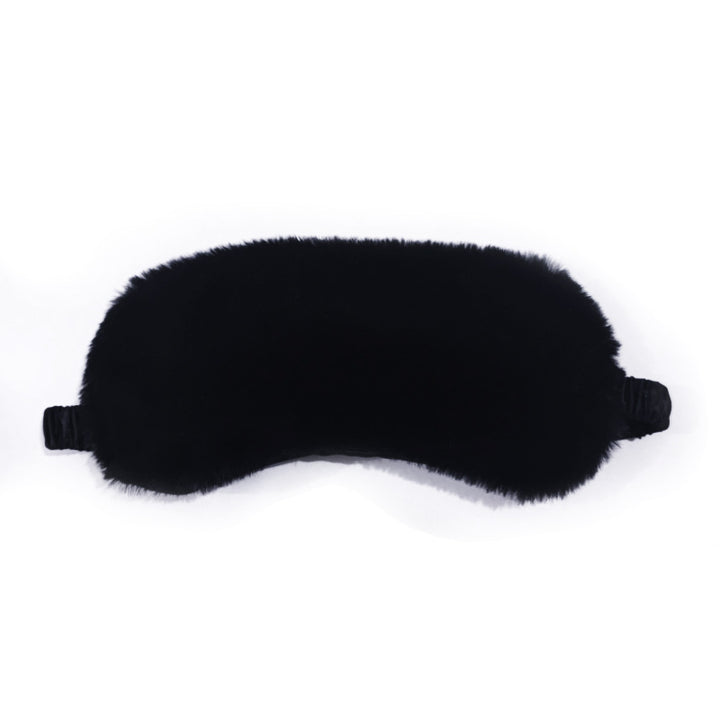 Women's fluffy ergonomic eye mask with adjustable satin band and soft faux fur cover Kalsten