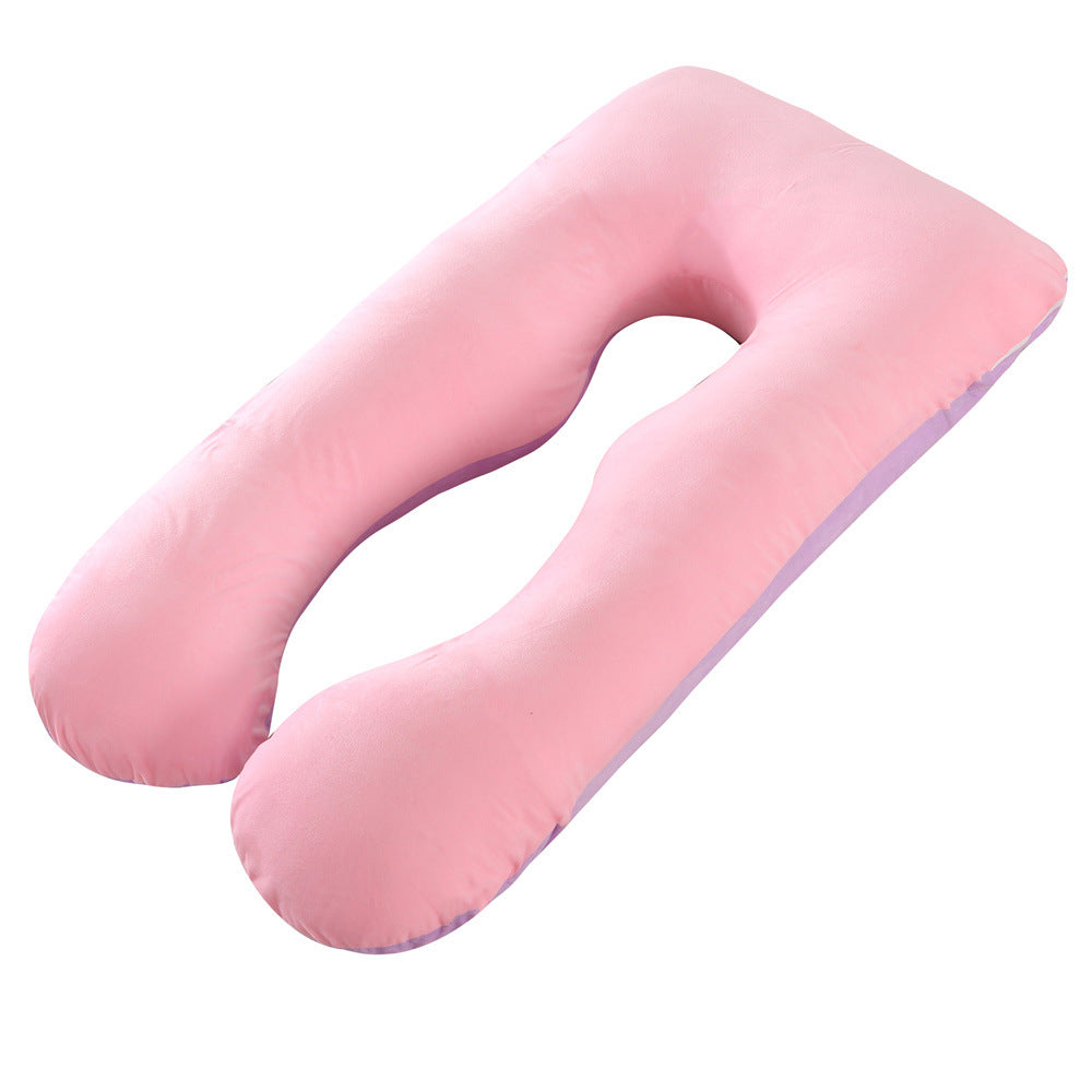 full-body U-shaped pregnancy support pillow with ergonomic lumbar and hip contour and removable breathable cover Kalsten