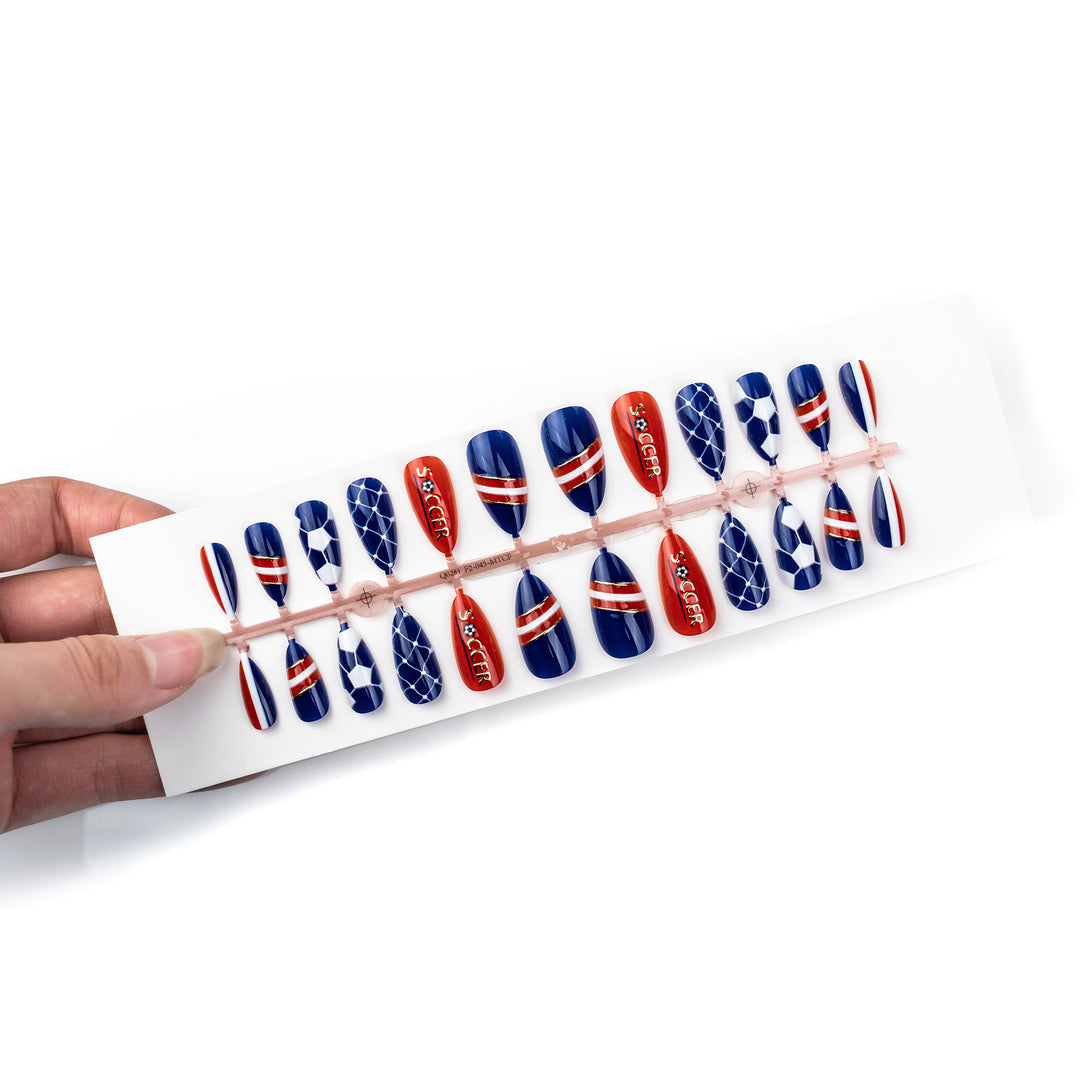 Soccer-Themed Press-On Nail Art Set