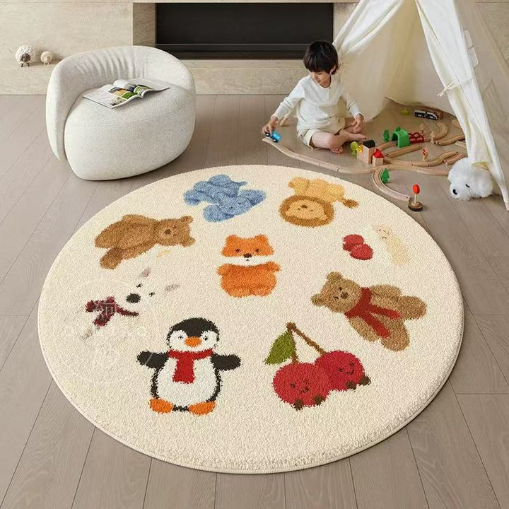 Cartoon-Themed Plush Area Rug for Home Decor
