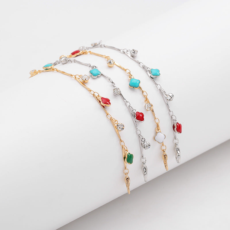 Floral Charm Silver Necklace Kalsten