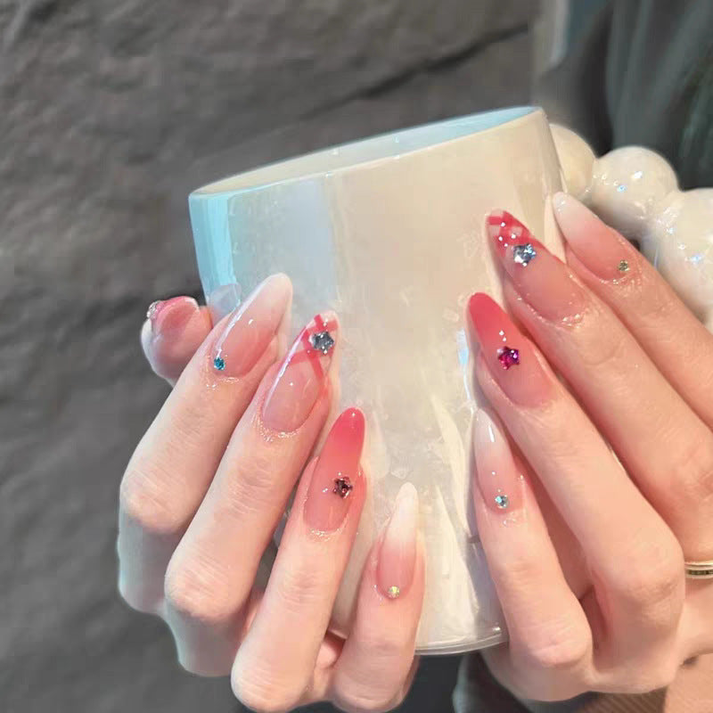 Elegant Stiletto Press-On Nails with Artistic Decor Kalsten