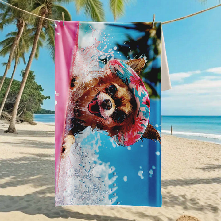 Ladies beach towel with maritime stripe pattern Kalsten