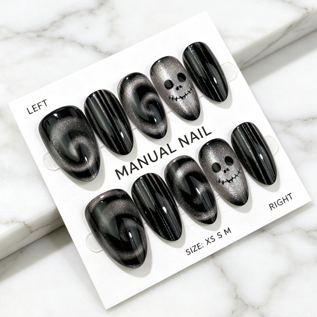 Gothic Themed Press-On Nail Art Set