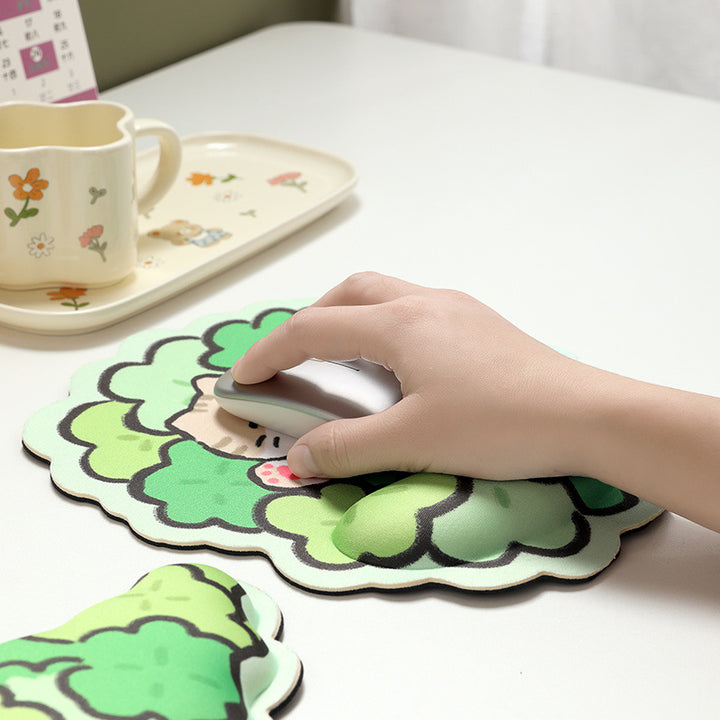 Cute Cat-Themed Ergonomic Mouse Pad