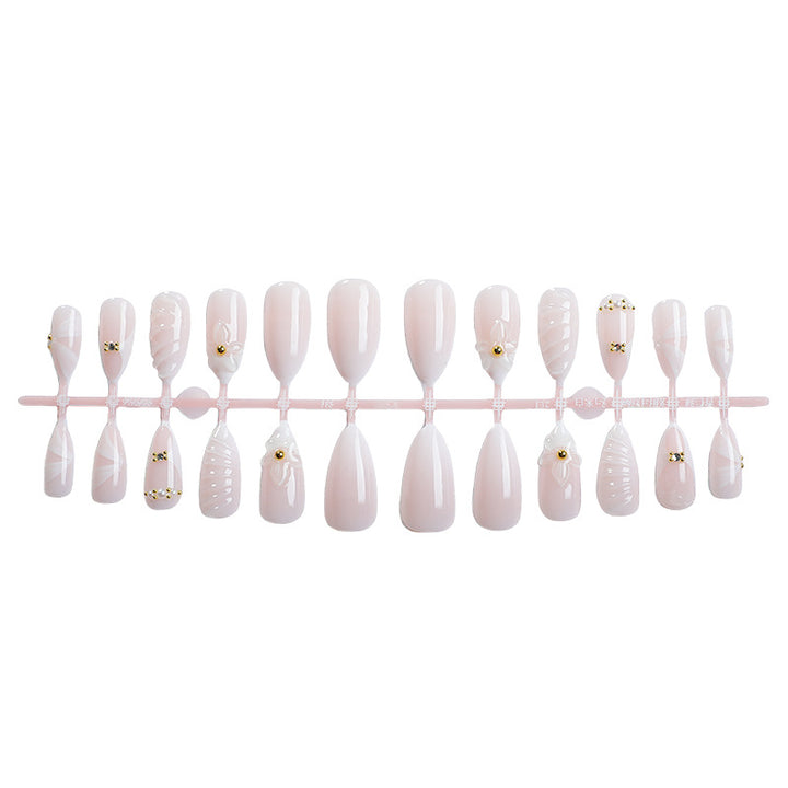 Decorative Nail Art Press-On Set with Floral and Gold Accents kalsten