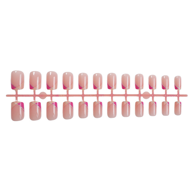Decorative Press-On Nail Set with Stylish Geometric Design kalsten