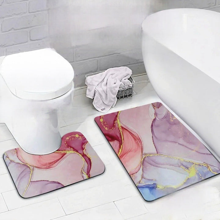 Artistic Bathroom Textile Mat Set