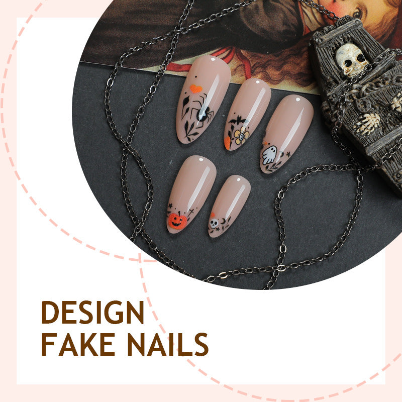 Artificial nail set with creative animal motifs and glitter effects Kalsten