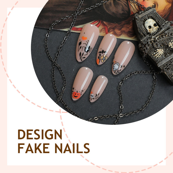 Artificial nail set with creative animal motifs and glitter effects Kalsten