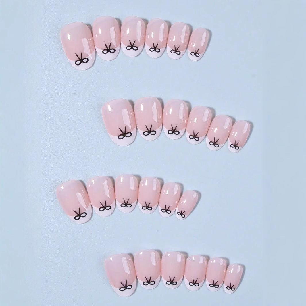 Artificial nails with elegant bows and high-gloss surface Kalsten