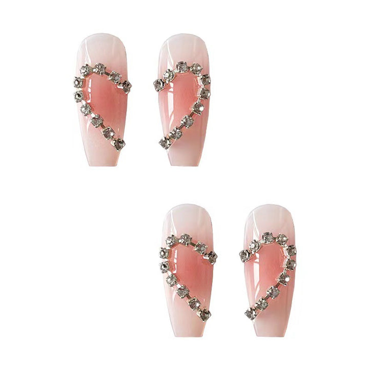 Artistic gel nails with heart accents Kalsten