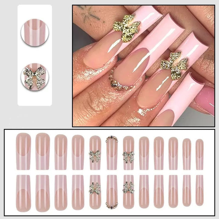 Artificial nail tips with glamorous flower embellishments Kalsten