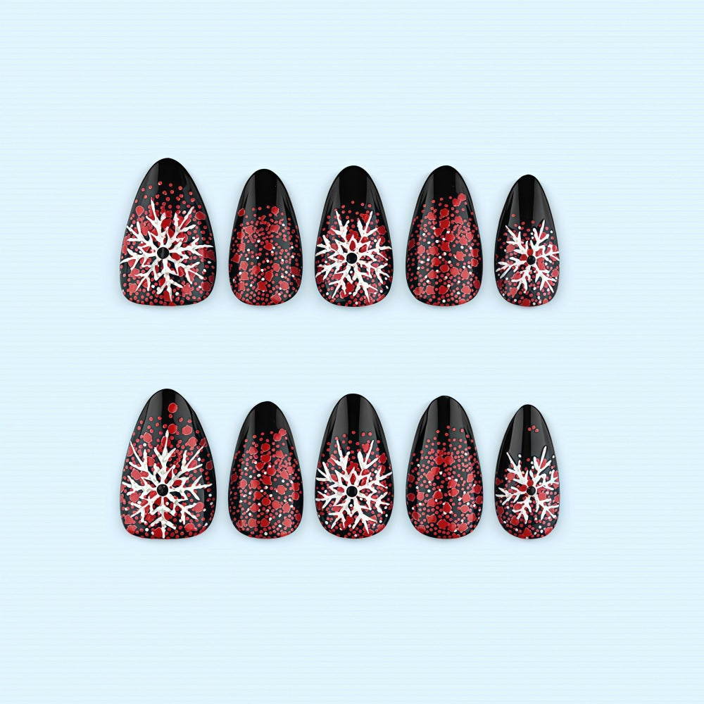 Artificial Winter Nails with Snowflake Pattern Kalsten
