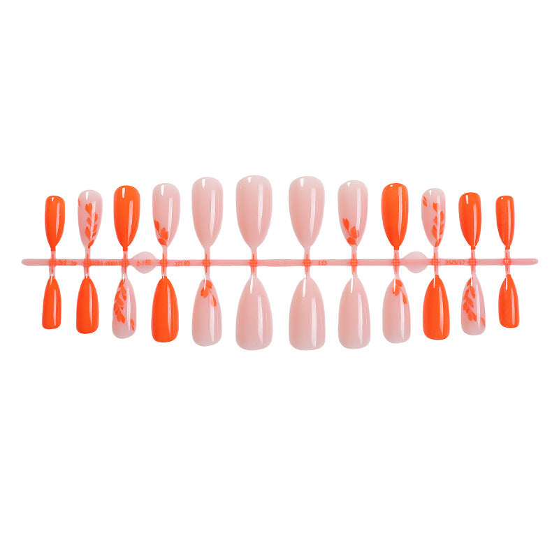 Artistic Press-On Nail Set with Seasonal Floral Designs kalsten