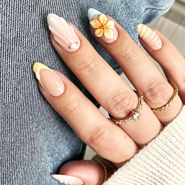Elegant Floral Stiletto Press-On Nails Kalsten
