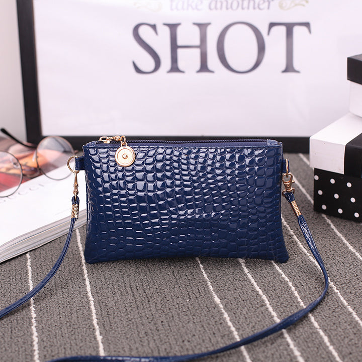 Crocodile Patterned Crossbody Clutch