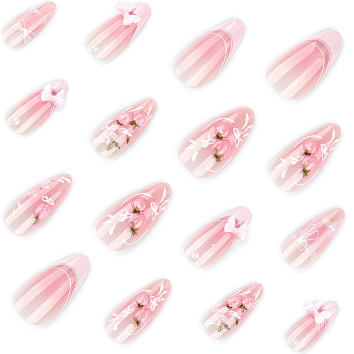 Artistic Nail Extensions with Floral Design Kalsten