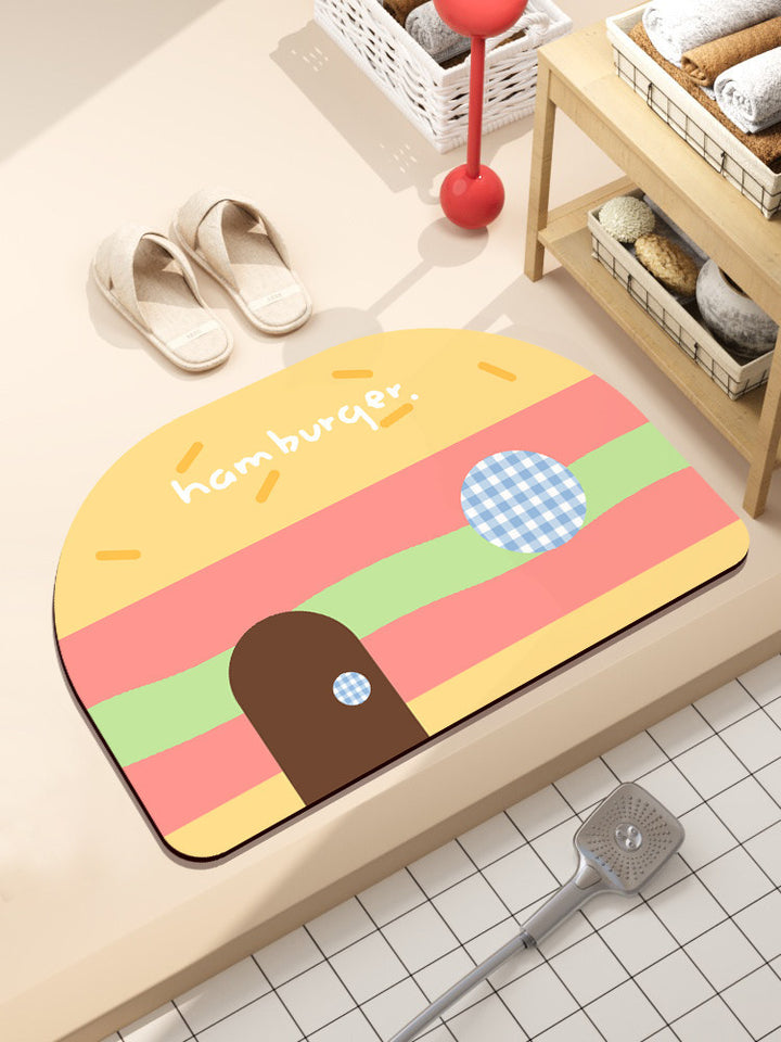 Fun Hamburger-Themed Bath Mat Kalsten