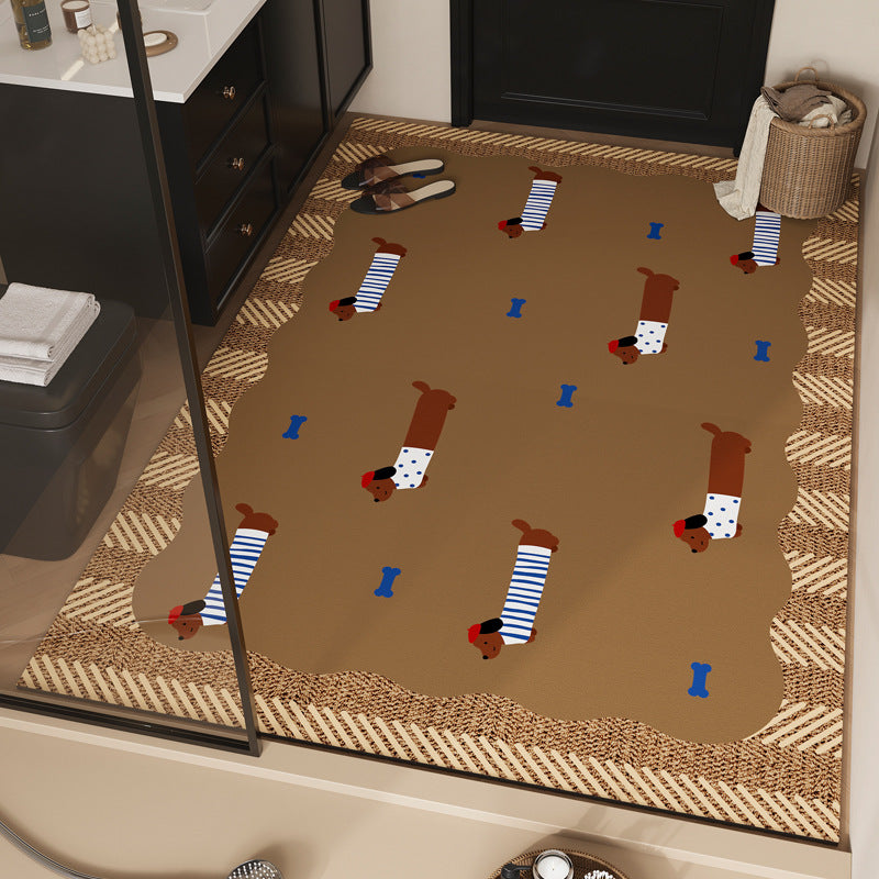 Playful Dog-Themed Bath Mat
