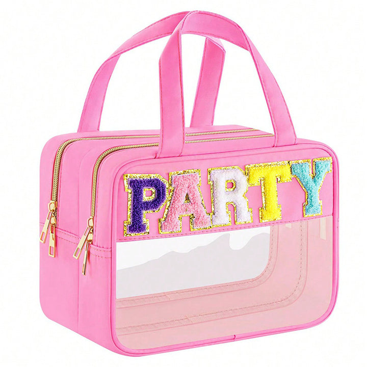 Transparent cosmetic organizer bag with double zipper Kalsten