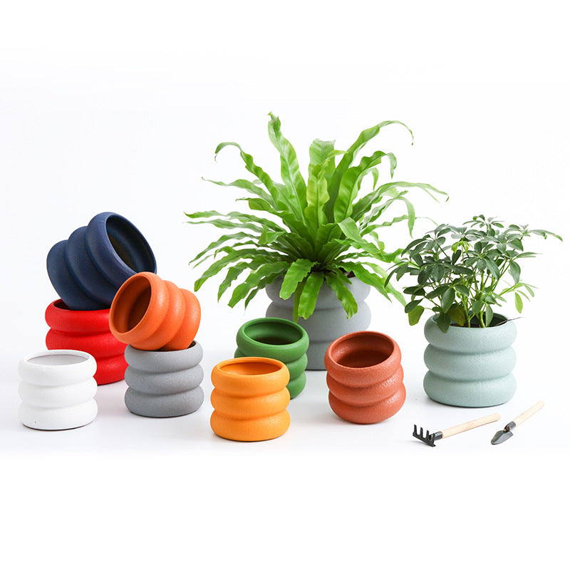 Modern Round Planters for Indoor Plant Decoration