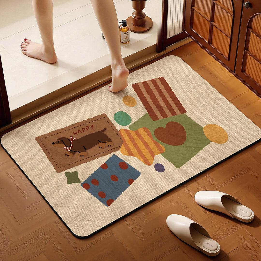 Playful Animal-Themed Decorative Floor Mat