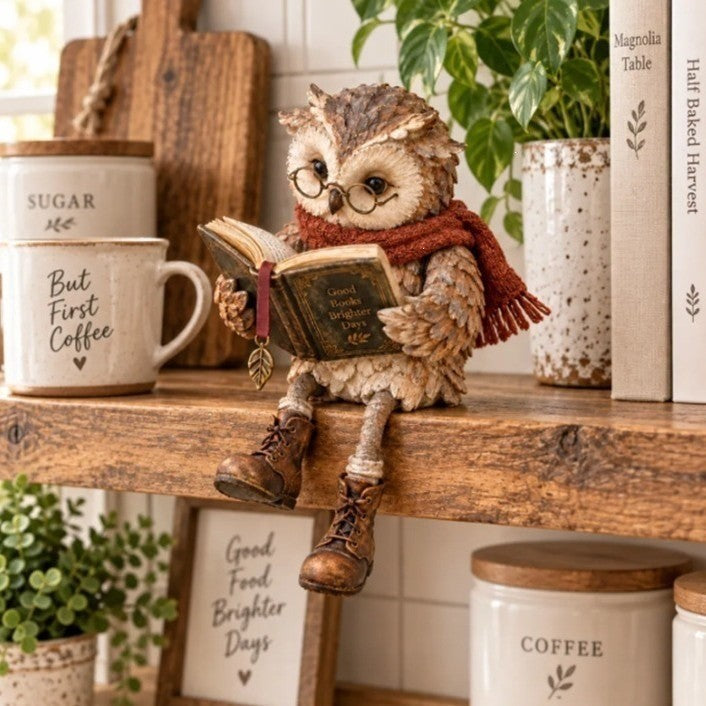 Figurine Reading Owl Kalsten