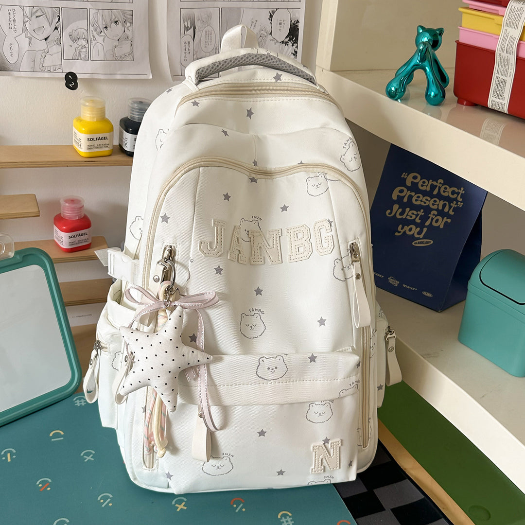 Casual Character-Embellished Backpack Kalsten