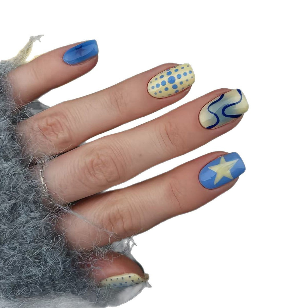 Creative Geometric and Colorful Patterns False Nails Kalsten