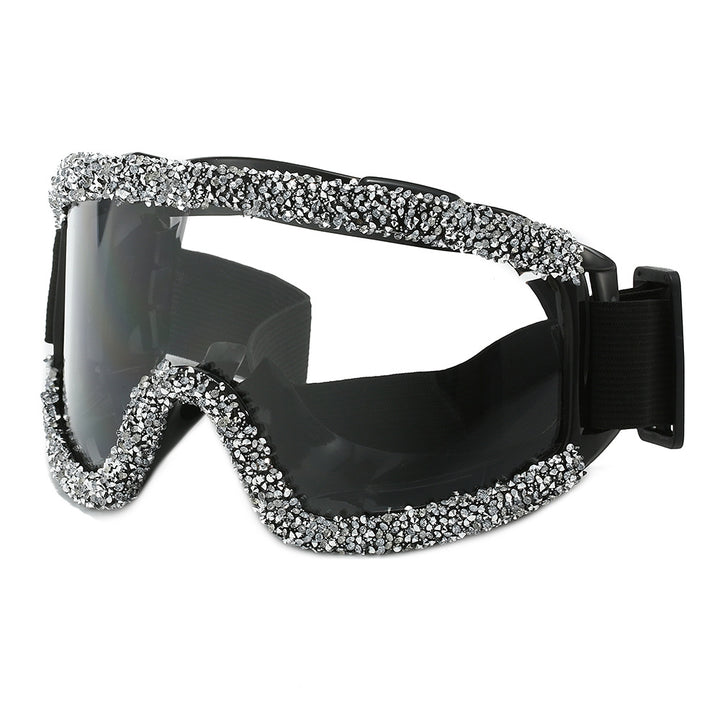 Women's glamorous ski goggles with sparkling decorative frame Kalsten