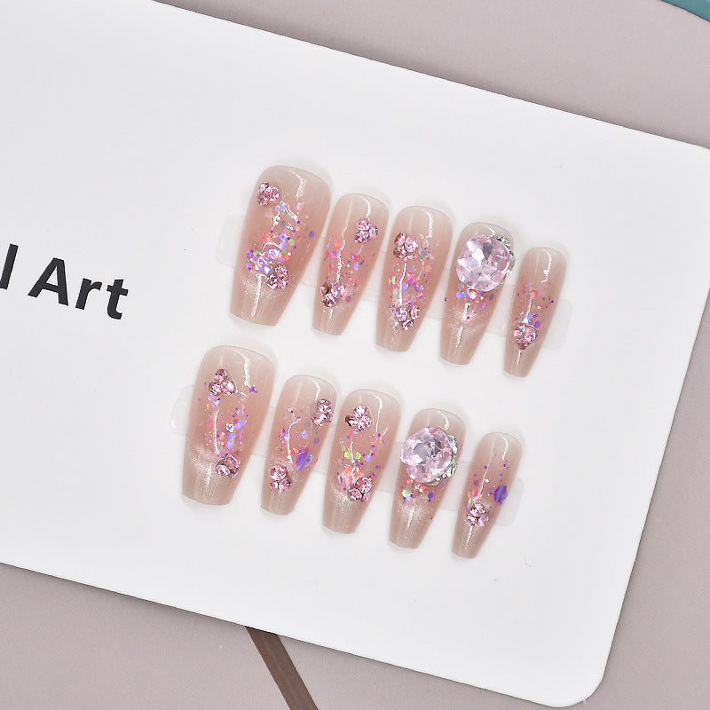 Glamorous Heart-Themed Press-On Nail Set Kalsten