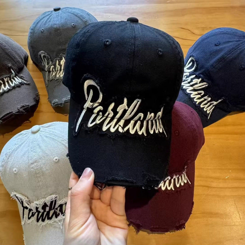 Unisex Distressed Cotton Baseball Cap Kalsten