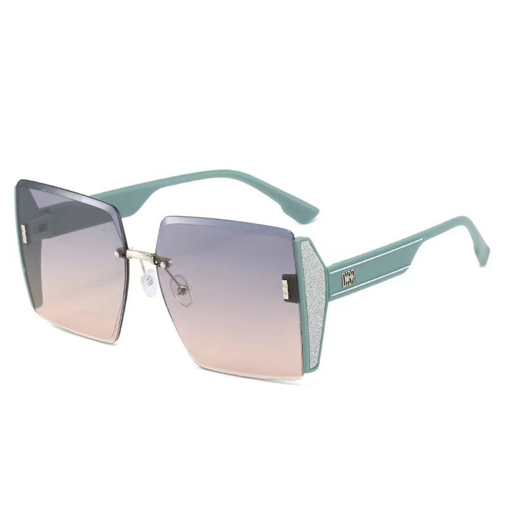 Ladies extravagant square sunglasses frame with glittering accents Kalsten