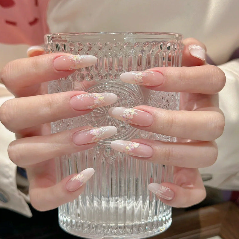 Elegant Gel Press-On Nails with Rhinestone and Glitter Accents Kalsten