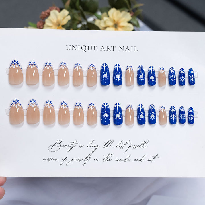 Floral Accent Stiletto Press-On Nails  1791110680