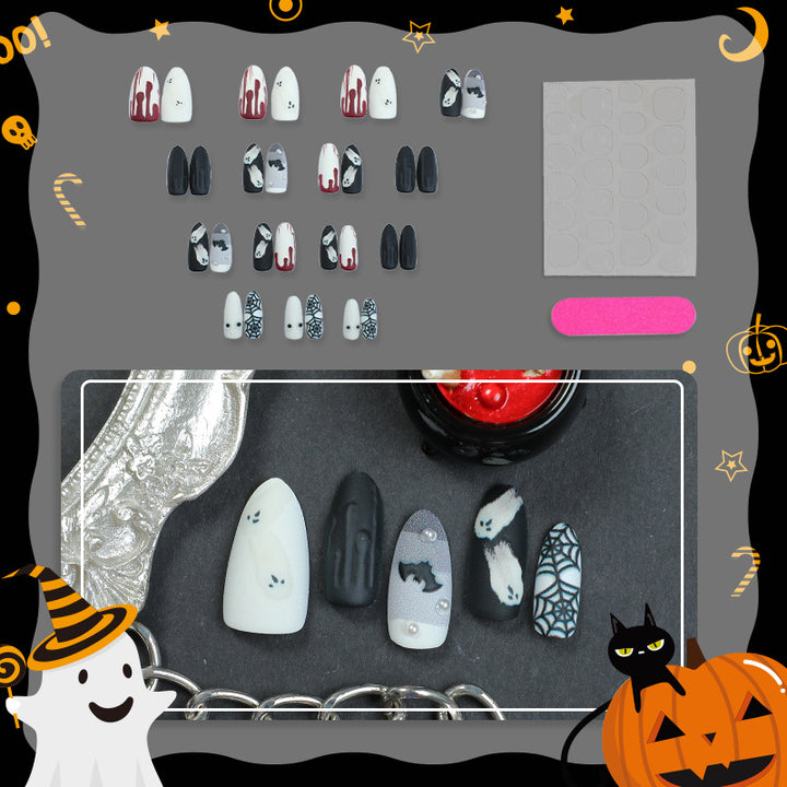 Halloween-Themed Decorative Press-On Nail Art Set 1790738839