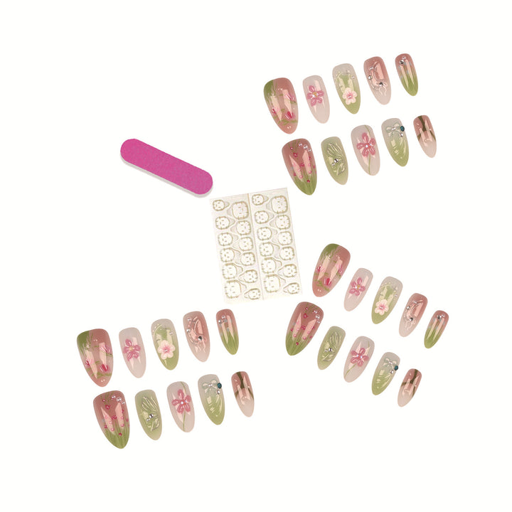 Floral Art Press-On Nail Tips Set