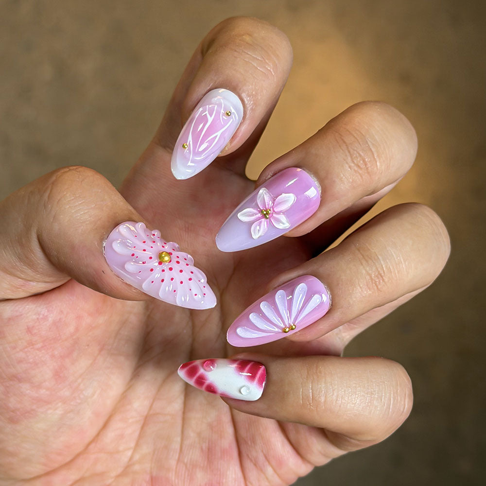 Artistic Floral Press-On Nail Collection Kalsten