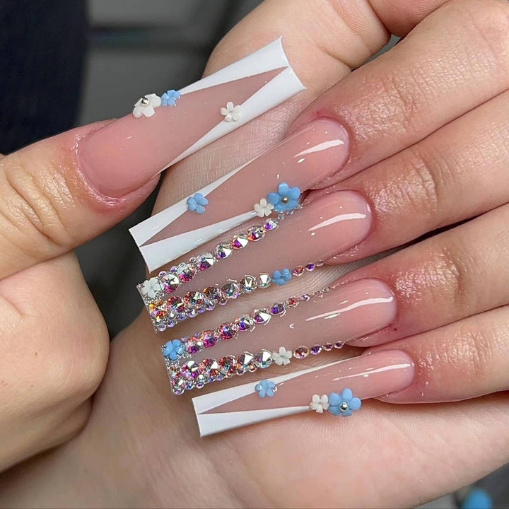 Ornate Butterfly-Inspired Acrylic Nail Extensions Kalsten
