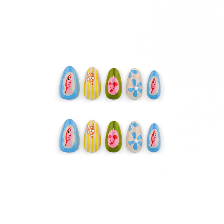 Creative Nail Art Set with Playful Designs Kalsten