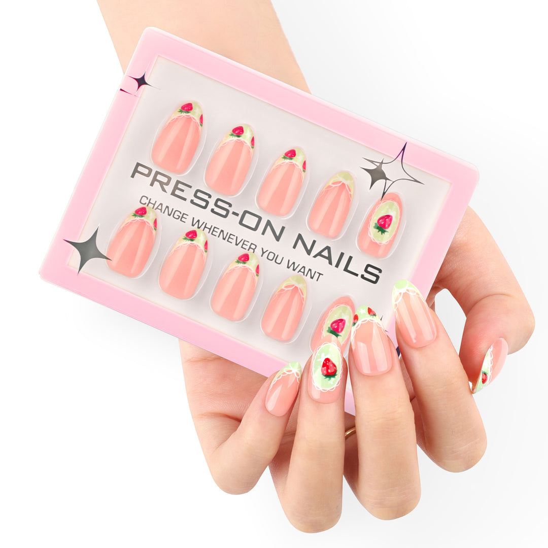Artificial Press-On Nails with Floral Design Kalsten