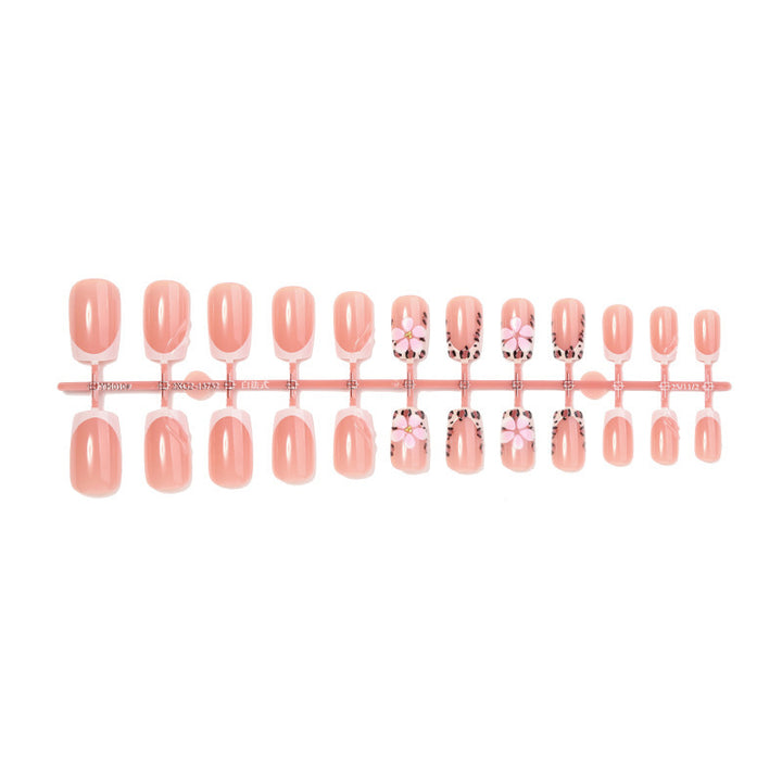 Artificial nail set with creative floral and leopard patterns Kalsten