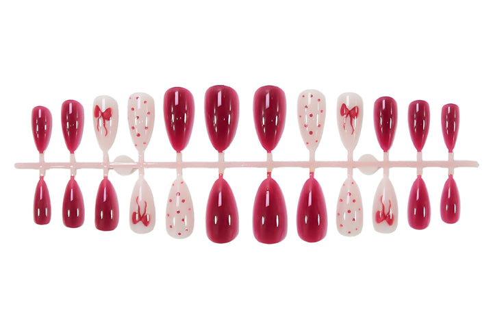 Acrylic nail set with stylish fruit and fluff designs Kalsten