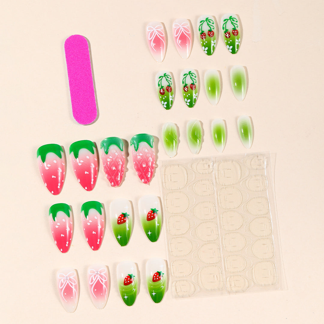 Creative Strawberry-Inspired Nail Art Set Kalsten