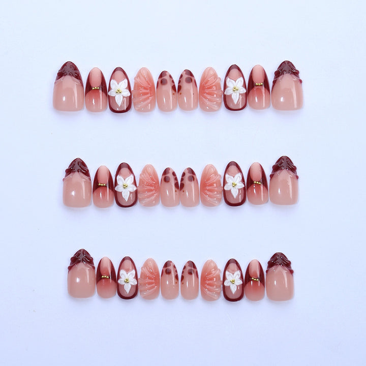 Elegant artificial nails with floral decor Kalsten