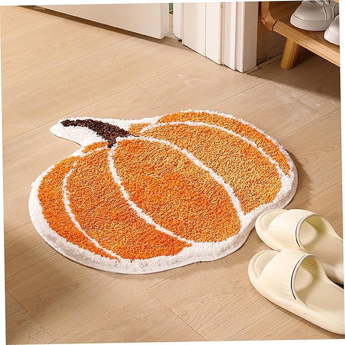 Pumpkin-Shaped Plush Area Mat