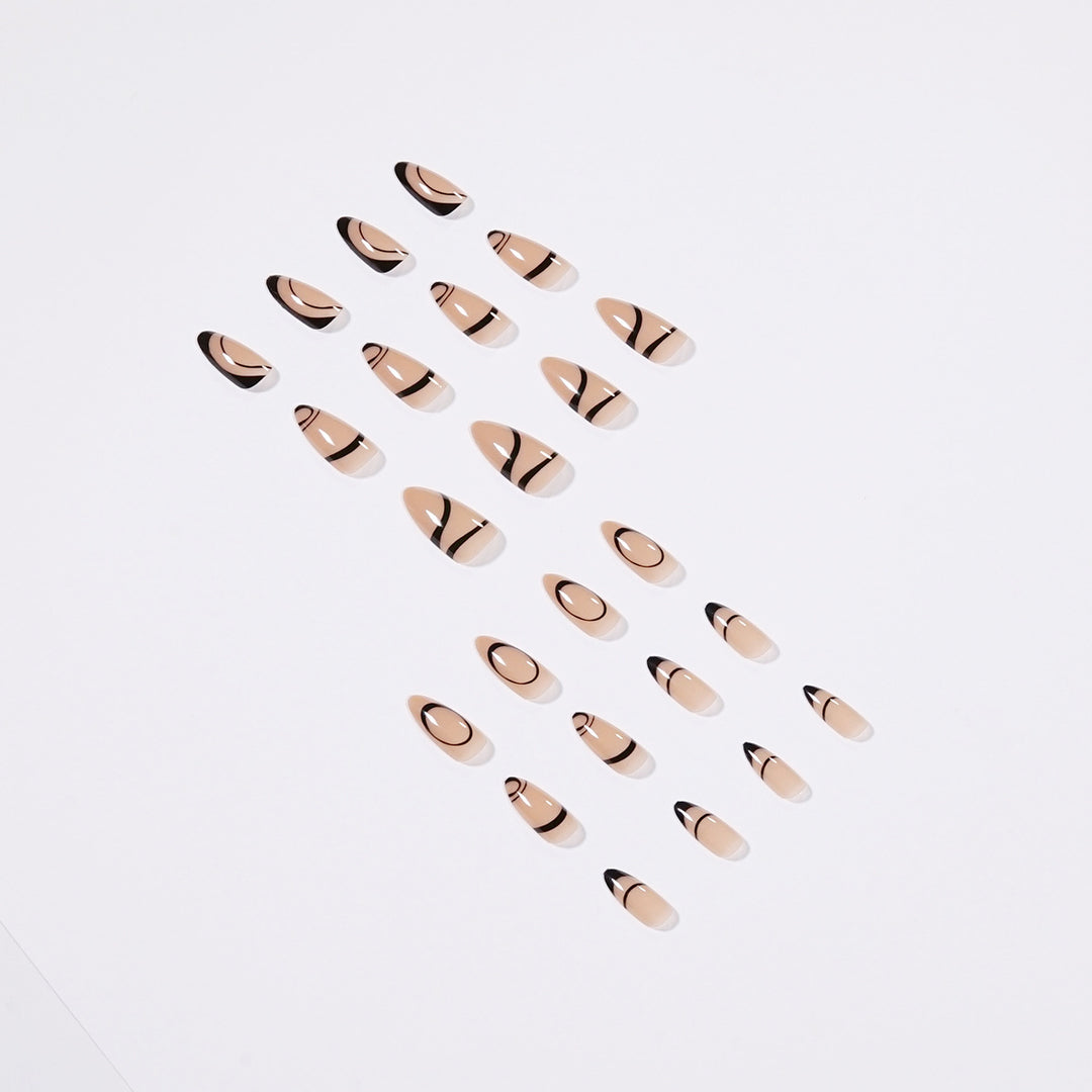 Artful stiletto nails with geometric accents Kalsten